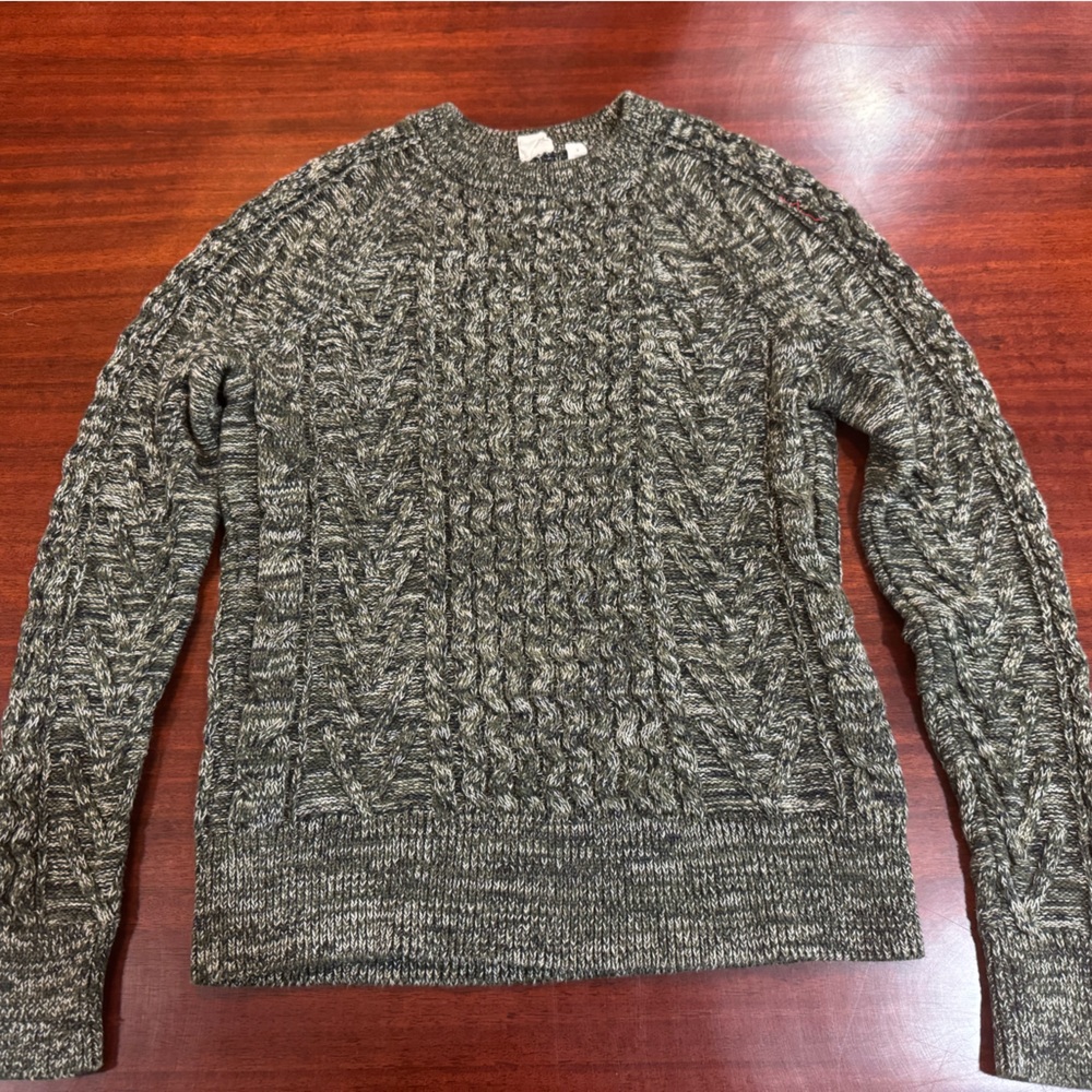 Womens Gray Cable Knit Sweater by GAP